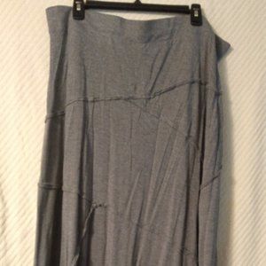 plus sized grey rayon maxi skirt shappy chic